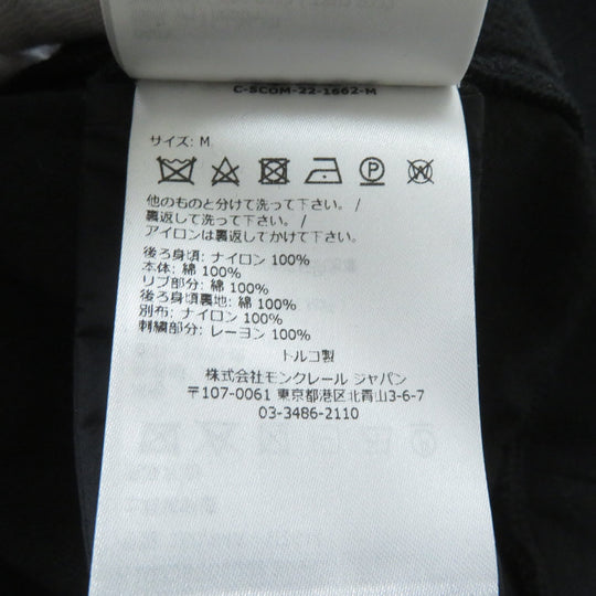MONCLER pullover Main: 100% cotton, back body: 100% nylon, rib part: 100% cotton, back body lining: 100% cotton, other fabric: 100% nylon, embroidery part: 100% rayon black SWEAT SHIRT Women M Used Authentic