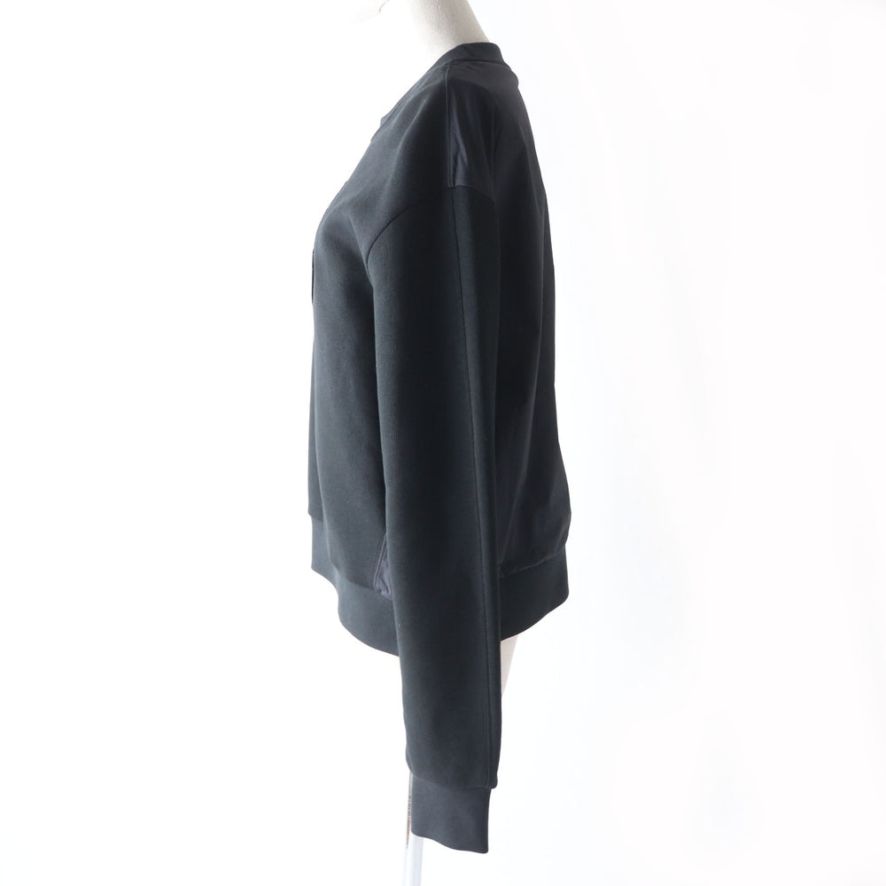 MONCLER pullover Main: 100% cotton, back body: 100% nylon, rib part: 100% cotton, back body lining: 100% cotton, other fabric: 100% nylon, embroidery part: 100% rayon black SWEAT SHIRT Women M Used Authentic
