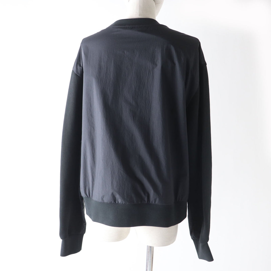 MONCLER pullover Main: 100% cotton, back body: 100% nylon, rib part: 100% cotton, back body lining: 100% cotton, other fabric: 100% nylon, embroidery part: 100% rayon black SWEAT SHIRT Women M Used Authentic