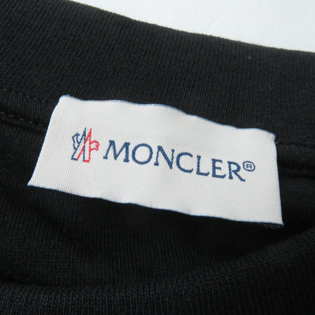 MONCLER pullover Main: 100% cotton, back body: 100% nylon, rib part: 100% cotton, back body lining: 100% cotton, other fabric: 100% nylon, embroidery part: 100% rayon black SWEAT SHIRT Women M Used Authentic