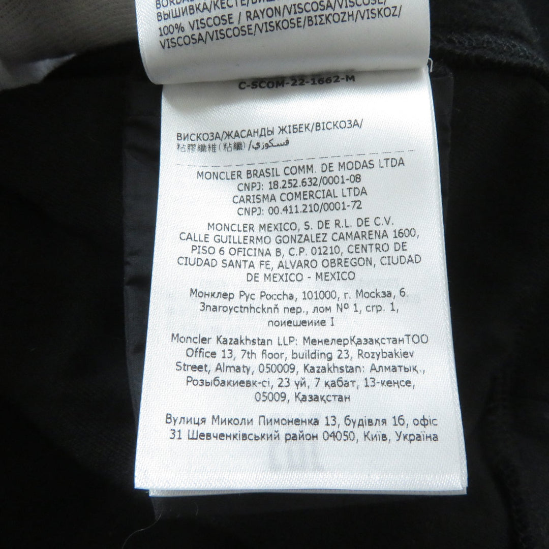 MONCLER pullover Main: 100% cotton, back body: 100% nylon, rib part: 100% cotton, back body lining: 100% cotton, other fabric: 100% nylon, embroidery part: 100% rayon black SWEAT SHIRT Women M Used Authentic
