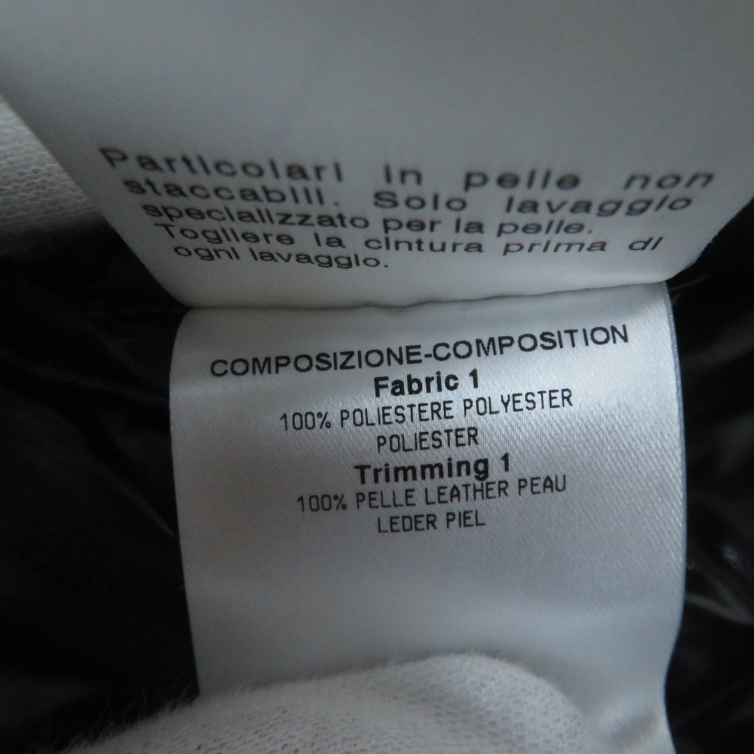GUCCI Down jacket Outer: 100% polyester, Part: Leather, Lining: 100% polyamide (nylon), Filling: 90% down, Filling: 10% feather black Women 38 Used Authentic