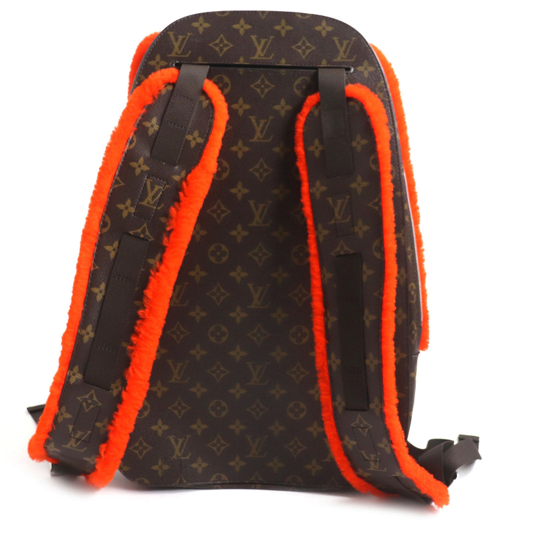 LOUIS VUITTON Backpack M40277 Monogram canvas x fleece/sheepskin Orange Monogram 2014 Celebrating Monogram Sac a do Bosphore mens Used Authentic