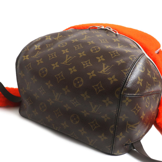 LOUIS VUITTON Backpack M40277 Monogram canvas x fleece/sheepskin Orange Monogram 2014 Celebrating Monogram Sac a do Bosphore mens Used Authentic