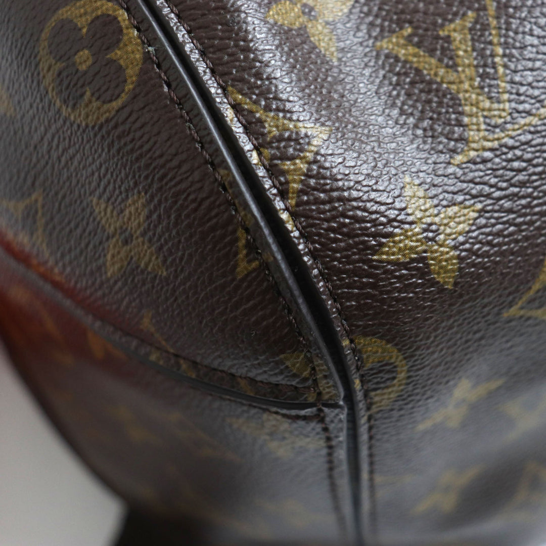 LOUIS VUITTON Backpack M40277 Monogram canvas x fleece/sheepskin Orange Monogram 2014 Celebrating Monogram Sac a do Bosphore mens Used Authentic