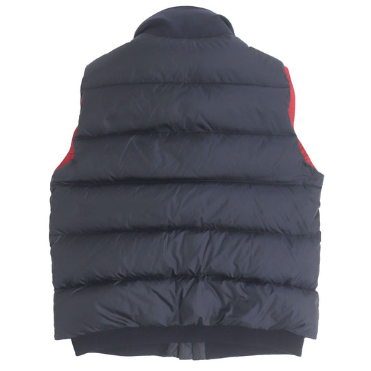 MONCLER Down vest Main: 100% nylon, Filling: 90% down, Filling: 10% feather, Other fabric: 100% wool, Fur part: sheep Navy AUBE GILET mens 2 Used Authentic