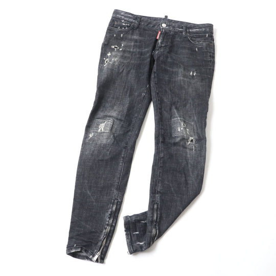 DSQUARED2 Denim pants S75LB0264 Outer: 98% cotton, Outer: 2% elastane (polyurethane), Pocket lining: 65% polyester, 35% cotton black Women 38 Used Authentic
