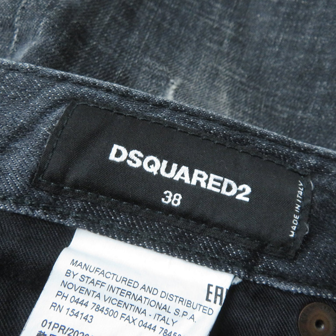 DSQUARED2 Denim pants S75LB0264 Outer: 98% cotton, Outer: 2% elastane (polyurethane), Pocket lining: 65% polyester, 35% cotton black Women 38 Used Authentic