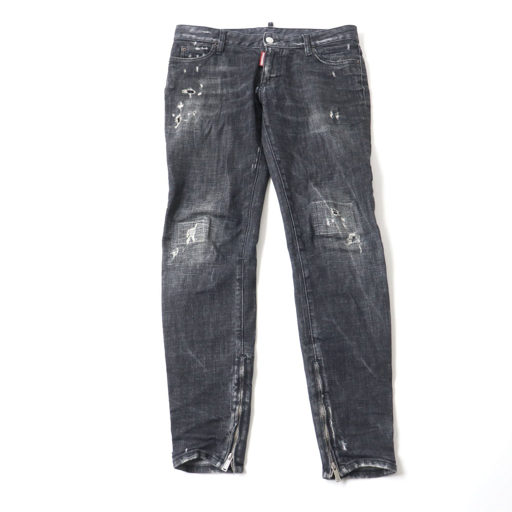 DSQUARED2 Denim pants S75LB0264 Outer: 98% cotton, Outer: 2% elastane (polyurethane), Pocket lining: 65% polyester, 35% cotton black Women 38 Used Authentic