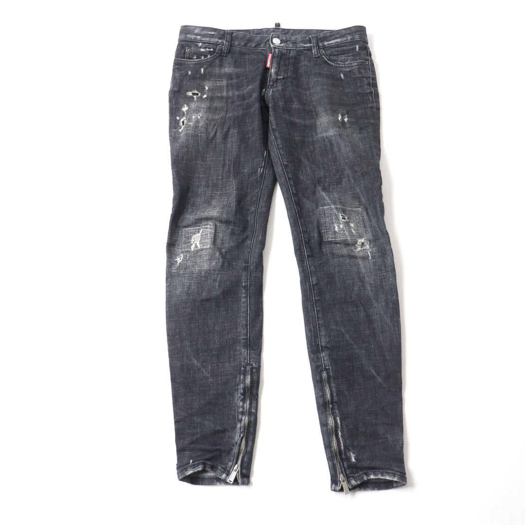 DSQUARED2 Denim pants S75LB0264 Outer: 98% cotton, Outer: 2% elastane (polyurethane), Pocket lining: 65% polyester, 35% cotton black Women 38 Used Authentic