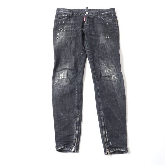 DSQUARED2 Denim pants S75LB0264 Outer: 98% cotton, Outer: 2% elastane (polyurethane), Pocket lining: 65% polyester, 35% cotton black Women 38 Used Authentic