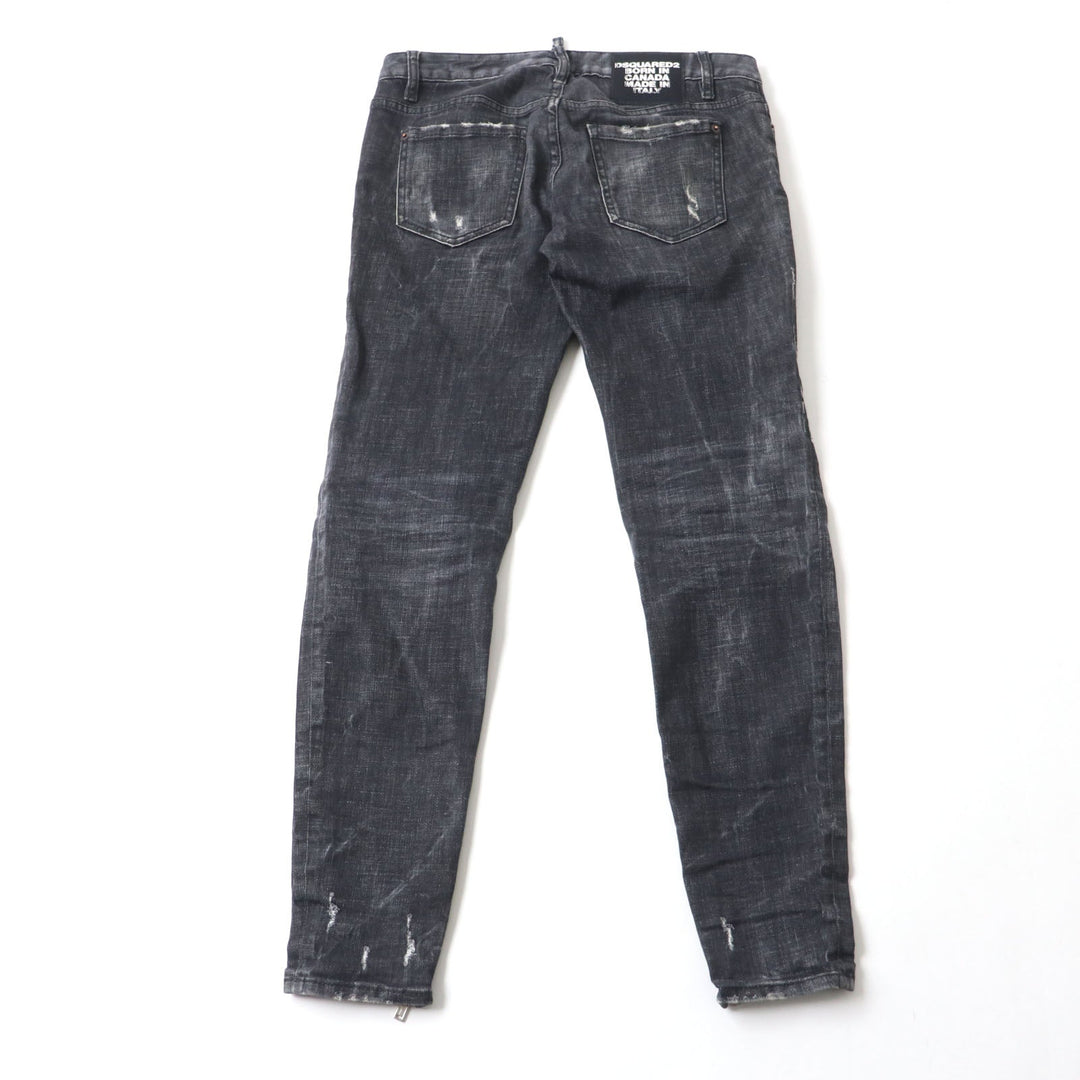 DSQUARED2 Denim pants S75LB0264 Outer: 98% cotton, Outer: 2% elastane (polyurethane), Pocket lining: 65% polyester, 35% cotton black Women 38 Used Authentic