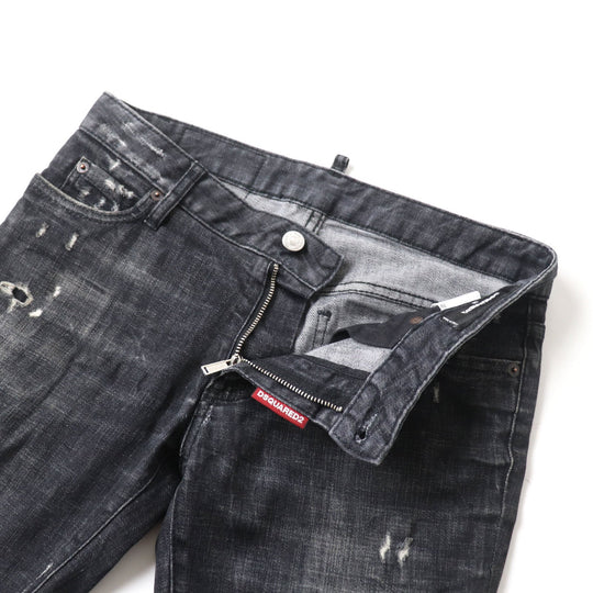DSQUARED2 Denim pants S75LB0264 Outer: 98% cotton, Outer: 2% elastane (polyurethane), Pocket lining: 65% polyester, 35% cotton black Women 38 Used Authentic