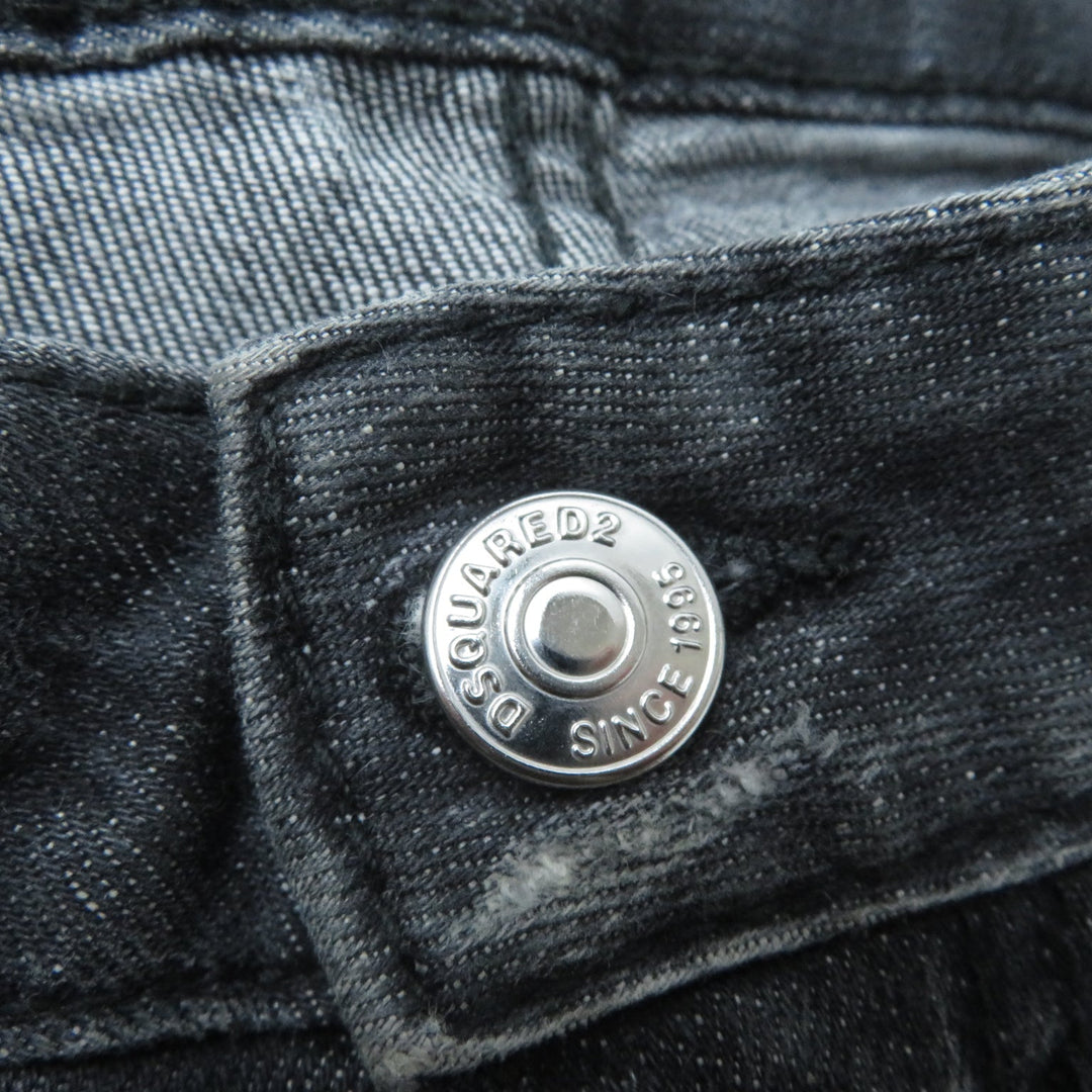 DSQUARED2 Denim pants S75LB0264 Outer: 98% cotton, Outer: 2% elastane (polyurethane), Pocket lining: 65% polyester, 35% cotton black Women 38 Used Authentic