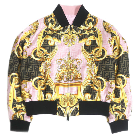 FENDI Blouson FW1091 Main: 100% silk, part: 90% cotton, part: 8% nylon, part: 2% elastane (polyurethane) Pink type mens 48 Used Authentic