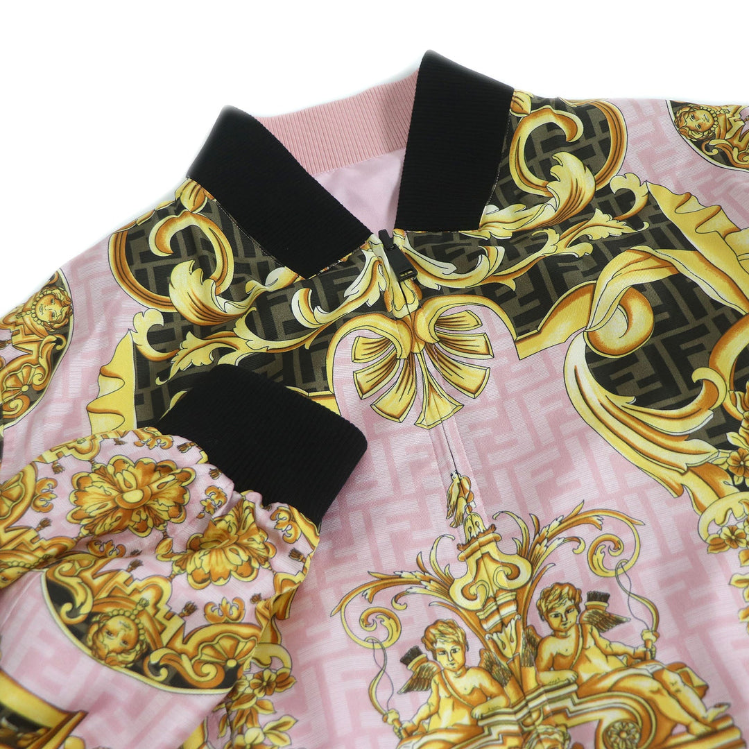 FENDI Blouson FW1091 Main: 100% silk, part: 90% cotton, part: 8% nylon, part: 2% elastane (polyurethane) Pink type mens 48 Used Authentic