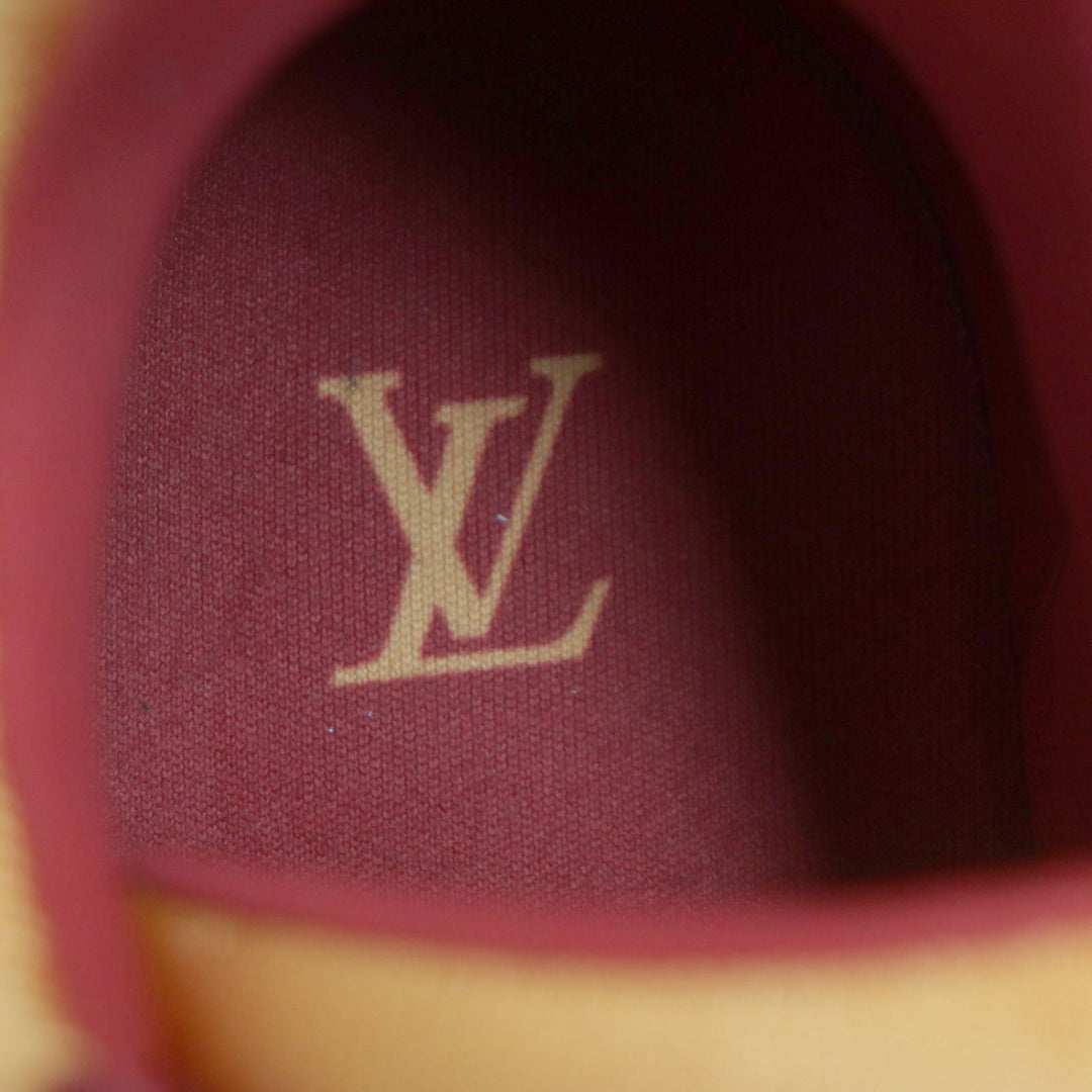 LOUIS VUITTON sneakers Main: Leather Orange red LV trainer line mens 6 1/2 Used Authentic