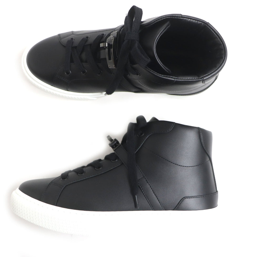 HERMES High cut sneakers Main: Leather black Daydream mens 39.5 Used Authentic