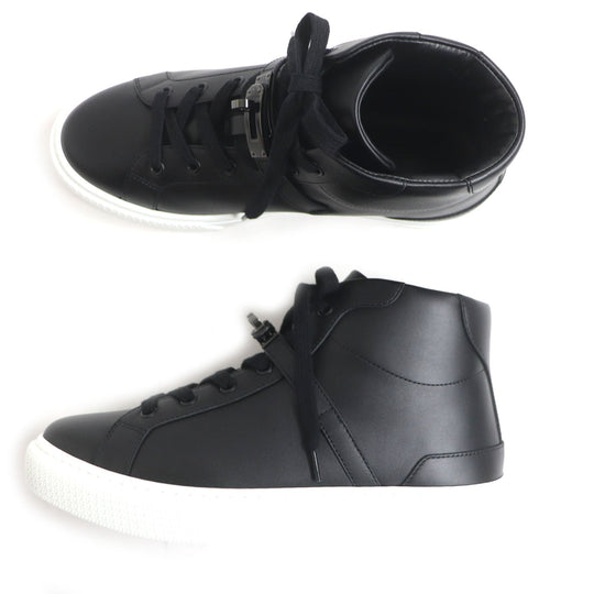 HERMES High cut sneakers Main: Leather black Daydream mens 39.5 Used Authentic