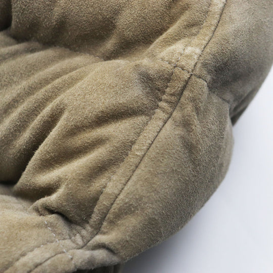 Herno Down jacket PL0025U18010 Outer: Goatskin, Lining: 100% Polyester, Lining: 71% Rayon, Lining: 29% Polyester, Lining: 100% Polyester, Filling: 90% Down, 10% Feather, Rib: 98% Nylon, 2% Polyurethane, Fur: Coyote Khaki gray mens 44 Used Authentic