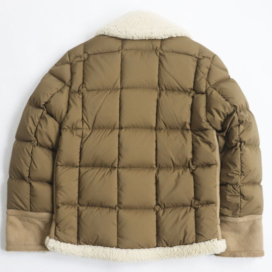 MONCLER Down jacket Main: Mouton, Part: 100% nylon, Part: Leather, Filling: 90% down, Filling: 10% feather Brown CURVAL mens Zero size Used Authentic
