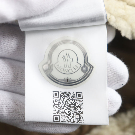 MONCLER Down jacket Main: Mouton, Part: 100% nylon, Part: Leather, Filling: 90% down, Filling: 10% feather Brown CURVAL mens Zero size Used Authentic