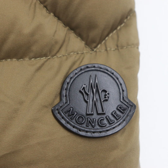 MONCLER Down jacket Main: Mouton, Part: 100% nylon, Part: Leather, Filling: 90% down, Filling: 10% feather Brown CURVAL mens Zero size Used Authentic