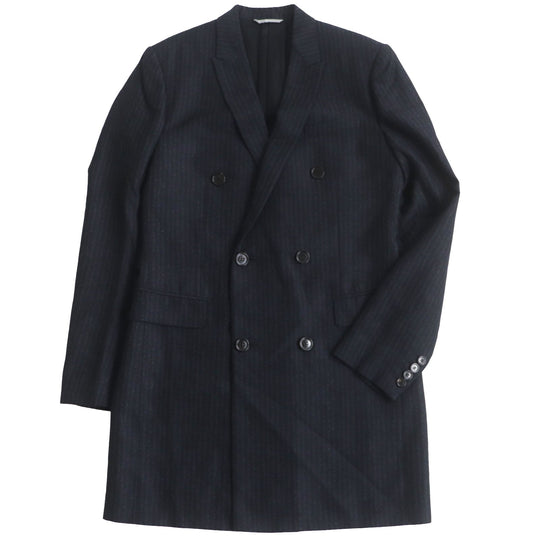 Dior HOMME Double chester coat 533C341A3430 Outer: 95% wool, Outer: 5% silk, Lining: 55% rayon, Lining: 45% cupra, Lining: 100% cupra Dark navy mens 46 Used Authentic
