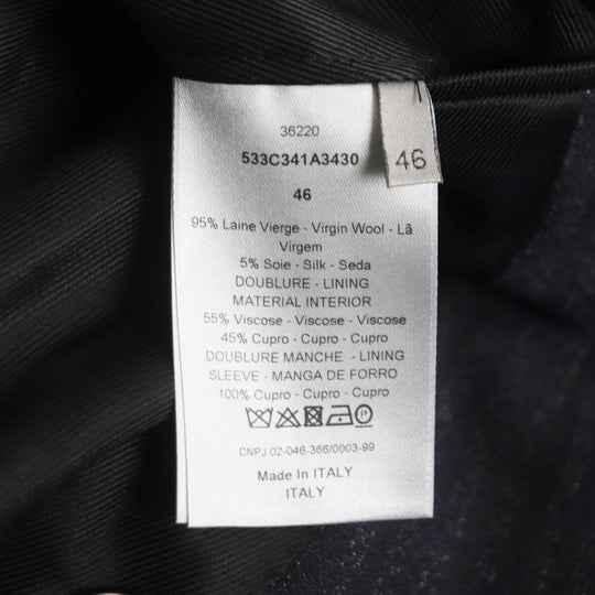 Dior HOMME Double chester coat 533C341A3430 Outer: 95% wool, Outer: 5% silk, Lining: 55% rayon, Lining: 45% cupra, Lining: 100% cupra Dark navy mens 46 Used Authentic