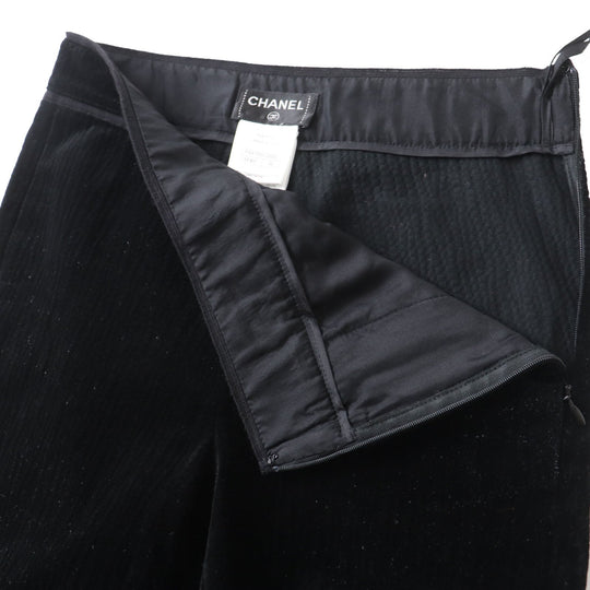 CHANEL Pants P44709 Main: 99% cotton, Main: 1% elastane (polyurethane) black Women 34 Used Authentic