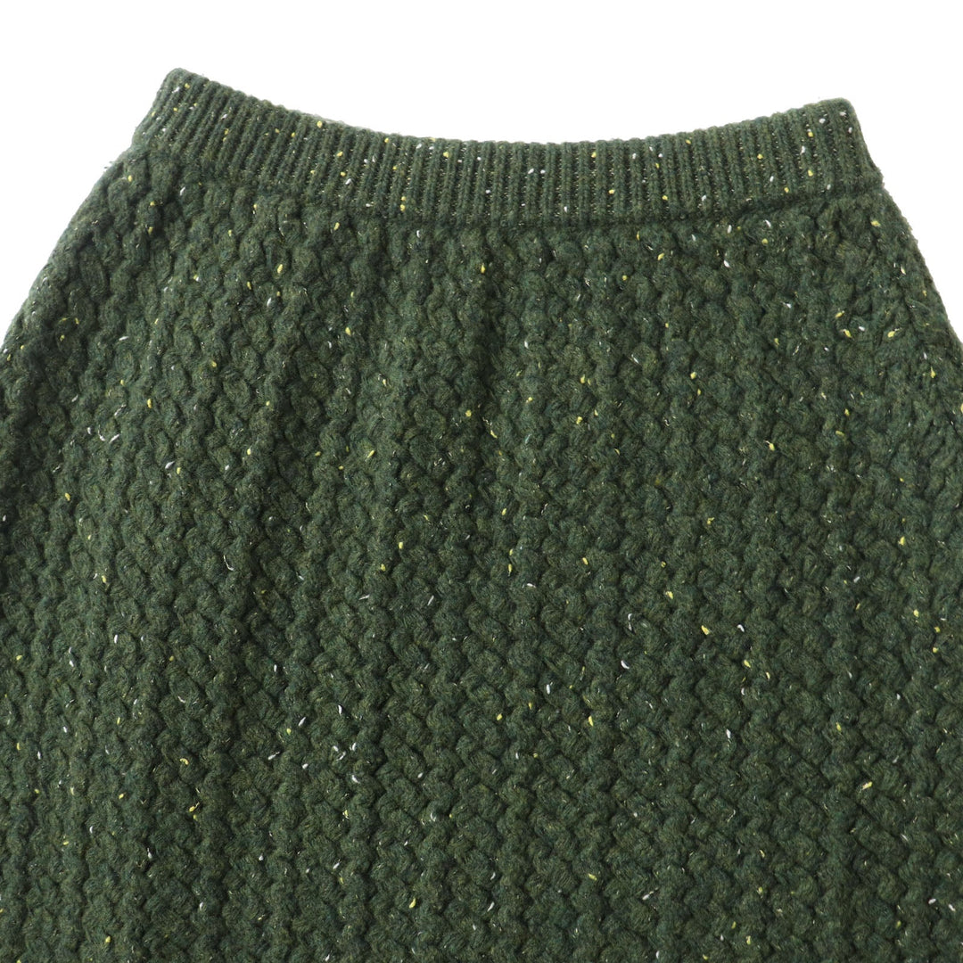 GUCCI skirt 713317 Outer fabric: 69% wool, Outer fabric: 15% cotton, Outer fabric: 11% rayon, Outer fabric: 5% nylon, Trimming 1: 100% wool, Trimming 2: 65% wool, 15% cotton, 12% rayon, 7% nylon, 1% polyurethane Green red Women S Used Authentic