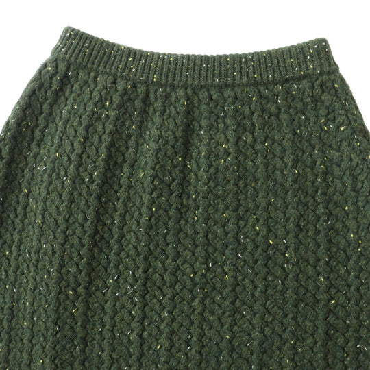 GUCCI skirt 713317 Outer fabric: 69% wool, Outer fabric: 15% cotton, Outer fabric: 11% rayon, Outer fabric: 5% nylon, Trimming 1: 100% wool, Trimming 2: 65% wool, 15% cotton, 12% rayon, 7% nylon, 1% polyurethane Green red Women S Used Authentic
