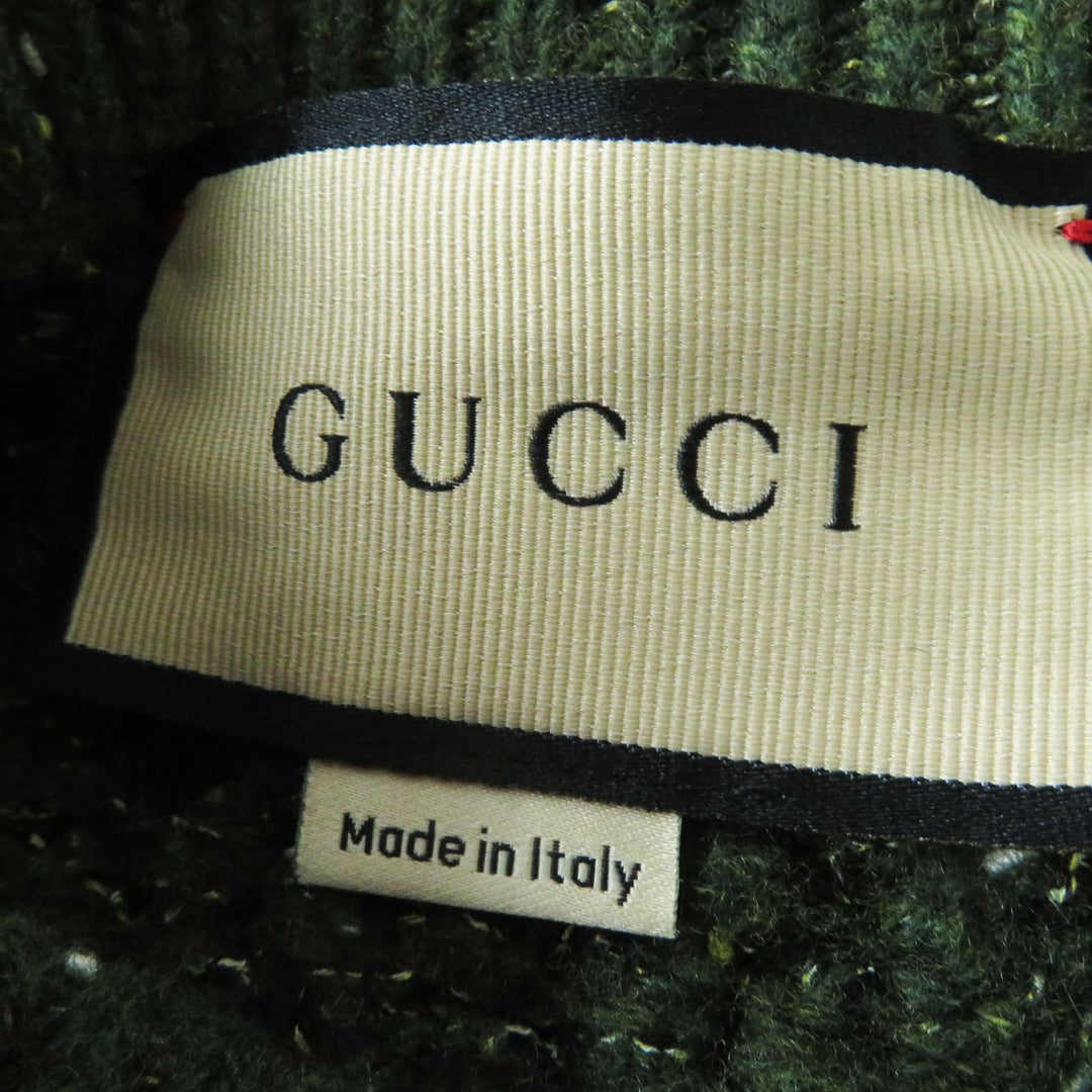 GUCCI skirt 713317 Outer fabric: 69% wool, Outer fabric: 15% cotton, Outer fabric: 11% rayon, Outer fabric: 5% nylon, Trimming 1: 100% wool, Trimming 2: 65% wool, 15% cotton, 12% rayon, 7% nylon, 1% polyurethane Green red Women S Used Authentic