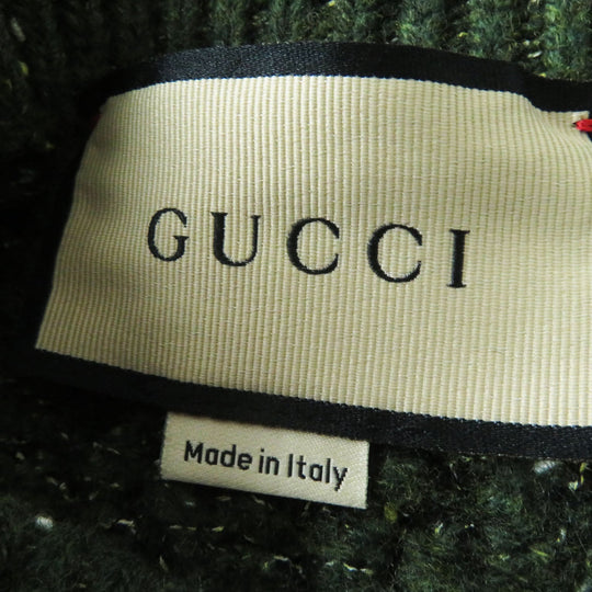 GUCCI skirt 713317 Outer fabric: 69% wool, Outer fabric: 15% cotton, Outer fabric: 11% rayon, Outer fabric: 5% nylon, Trimming 1: 100% wool, Trimming 2: 65% wool, 15% cotton, 12% rayon, 7% nylon, 1% polyurethane Green red Women S Used Authentic
