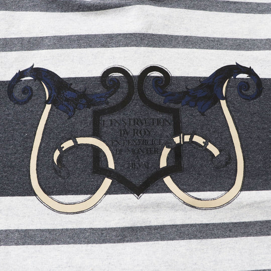 HERMES one piece Outer: 100% cotton, Rib: 82% cotton, 16% nylon, 2% polyurethane Gray Border Pattern L'Instruction du Roy Women 34 Used Authentic