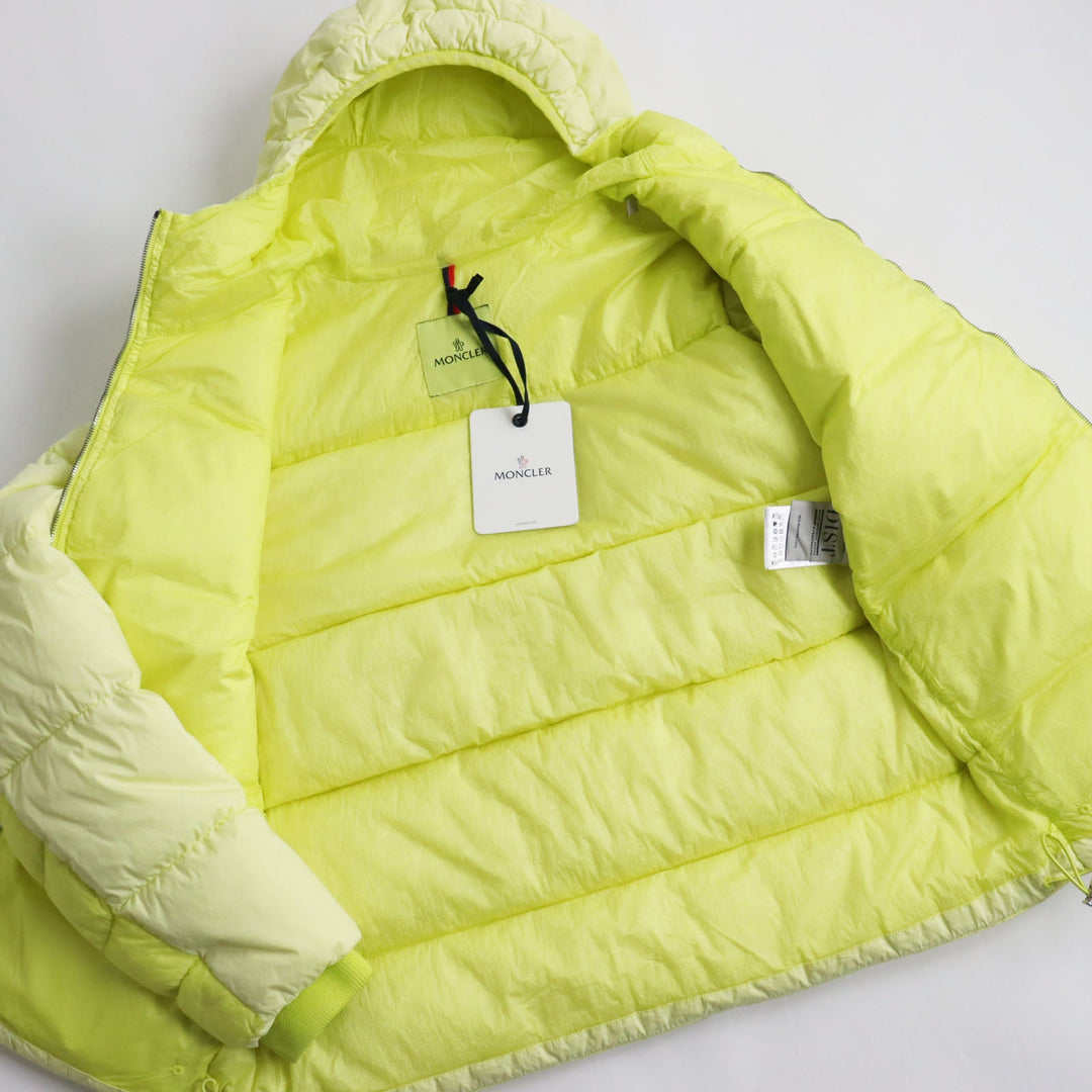 MONCLER Down jacket Outer: 65% cotton, Outer: 35% nylon, Lining: 100% nylon, Filling: 90% down, Filling: 10% feather, Rib: 100% nylon yellow PAVIOT mens 2 Used Authentic