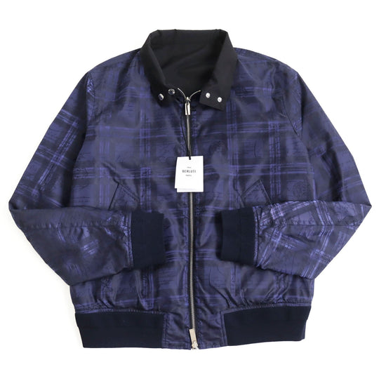 Berluti Blouson R18OBL87WAZT Outer: 54% wool, Outer: 46% nylon, Lining: 100% nylon Black Purple type mens 48 Used Authentic