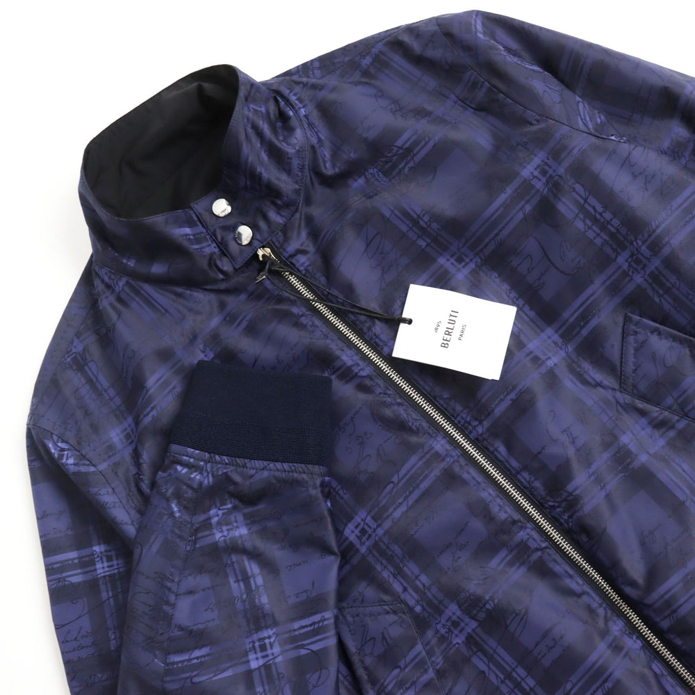Berluti Blouson R18OBL87WAZT Outer: 54% wool, Outer: 46% nylon, Lining: 100% nylon Black Purple type mens 48 Used Authentic