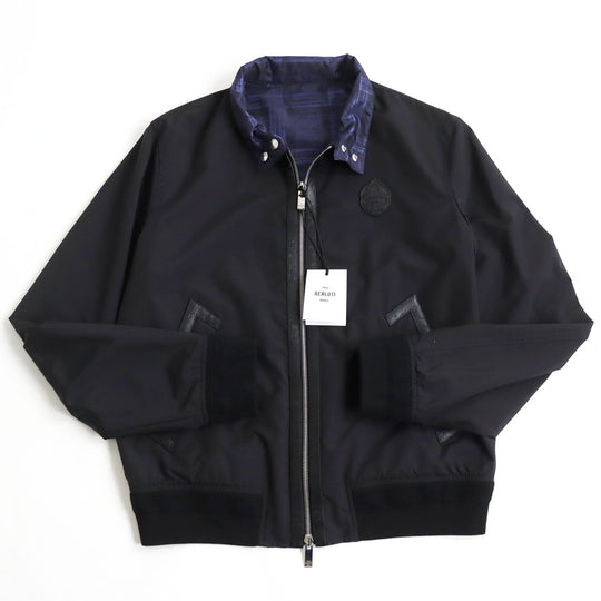 Berluti Blouson R18OBL87WAZT Outer: 54% wool, Outer: 46% nylon, Lining: 100% nylon Black Purple type mens 48 Used Authentic