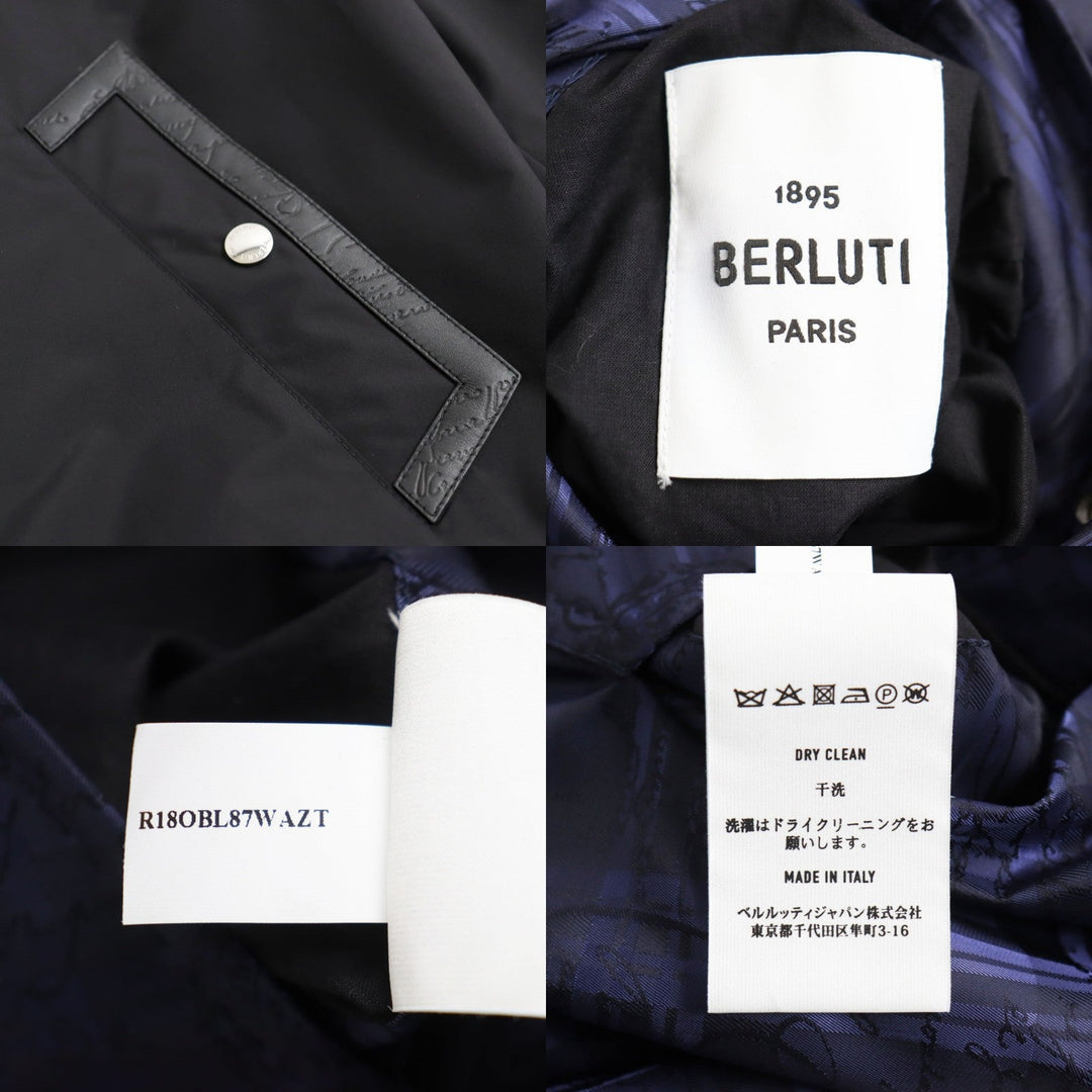 Berluti Blouson R18OBL87WAZT Outer: 54% wool, Outer: 46% nylon, Lining: 100% nylon Black Purple type mens 48 Used Authentic