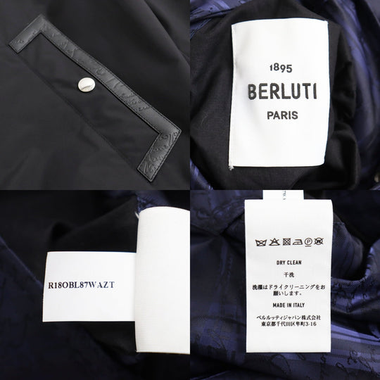 Berluti Blouson R18OBL87WAZT Outer: 54% wool, Outer: 46% nylon, Lining: 100% nylon Black Purple type mens 48 Used Authentic