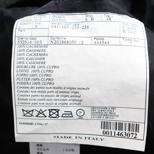 HERMES tailored jacket Outer: 100% cashmere, Lining: 100% cupra Navy brown mens 48 Used Authentic