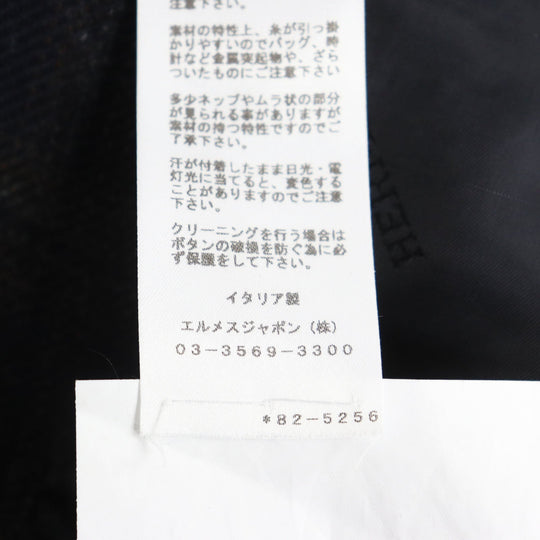 HERMES tailored jacket Outer: 100% cashmere, Lining: 100% cupra Navy brown mens 48 Used Authentic