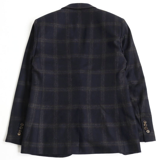 HERMES tailored jacket Outer: 100% cashmere, Lining: 100% cupra Navy brown mens 48 Used Authentic