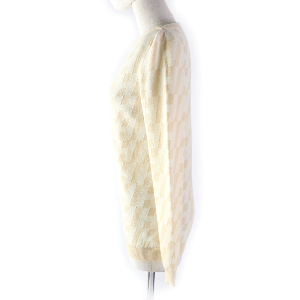 HERMES sweater Main: 100% cashmere Beige Ivory Women 36 Used Authentic