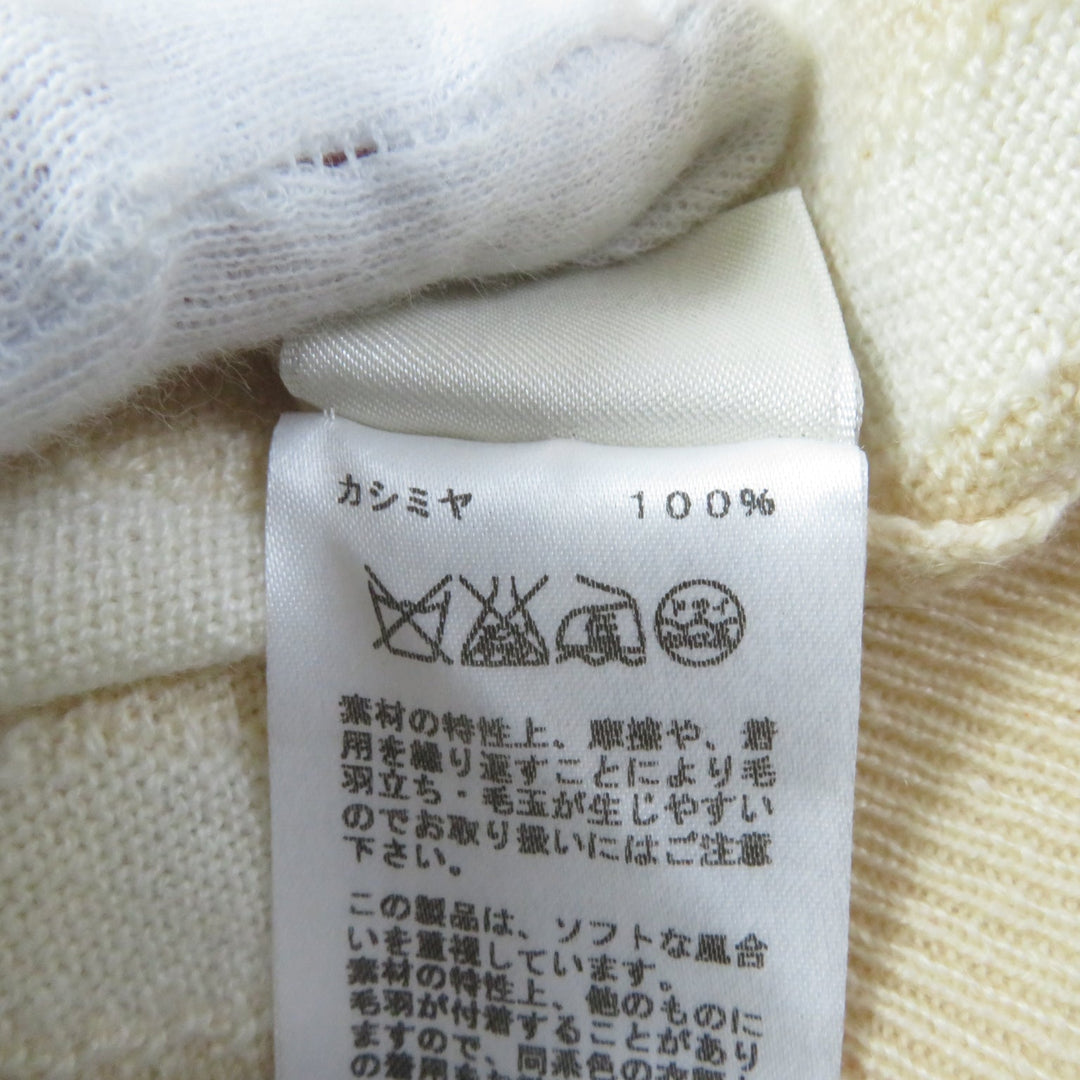 HERMES sweater Main: 100% cashmere Beige Ivory Women 36 Used Authentic