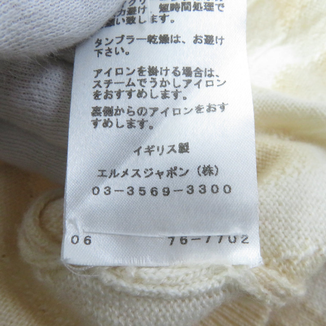HERMES sweater Main: 100% cashmere Beige Ivory Women 36 Used Authentic