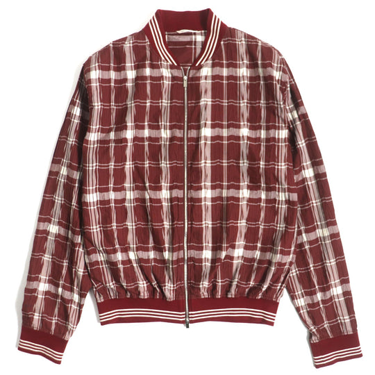 HERMES Blouson Main: 56% cotton, Main: 44% polyester, Knitted part: 83% cotton, 16% nylon, 1% polyurethane Bordeaux mens 52 Used Authentic