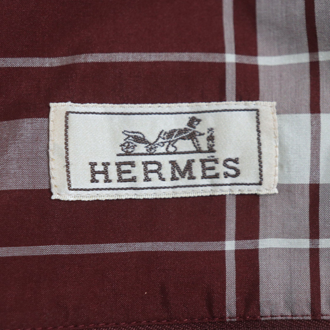 HERMES Blouson Main: 56% cotton, Main: 44% polyester, Knitted part: 83% cotton, 16% nylon, 1% polyurethane Bordeaux mens 52 Used Authentic