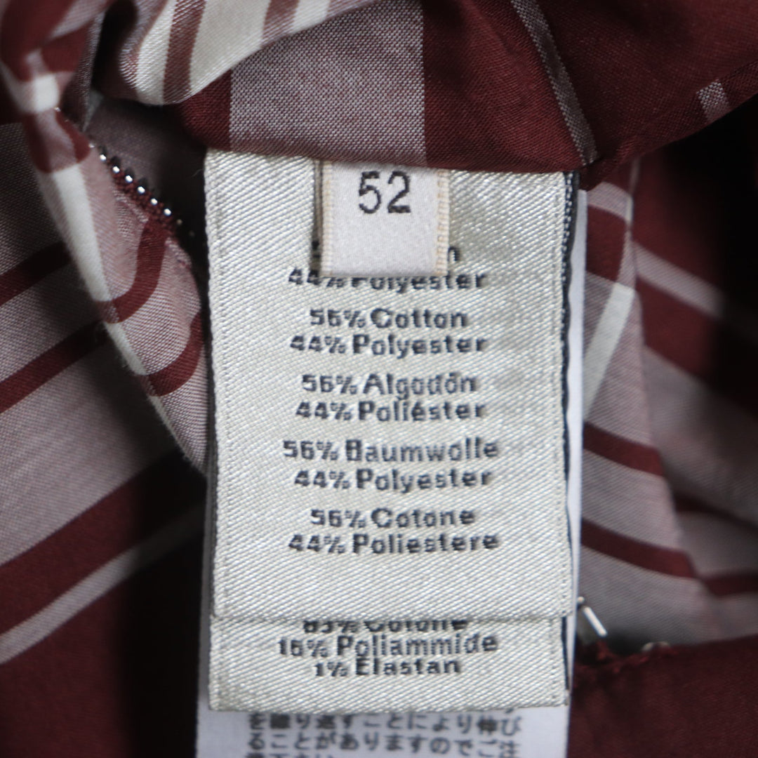 HERMES Blouson Main: 56% cotton, Main: 44% polyester, Knitted part: 83% cotton, 16% nylon, 1% polyurethane Bordeaux mens 52 Used Authentic